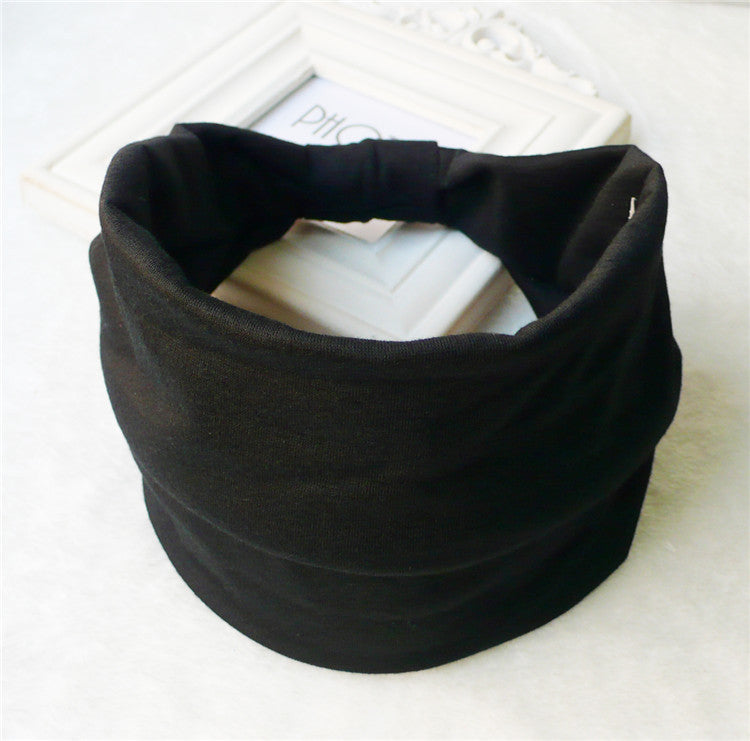 Wholesale Autumn and Winter Printed Hairband with Wide Ribbon Cotton Sports Yoga Hair Accessories